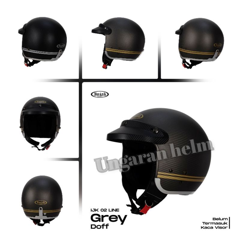 Helm injak grey doff retro | Injak Helm