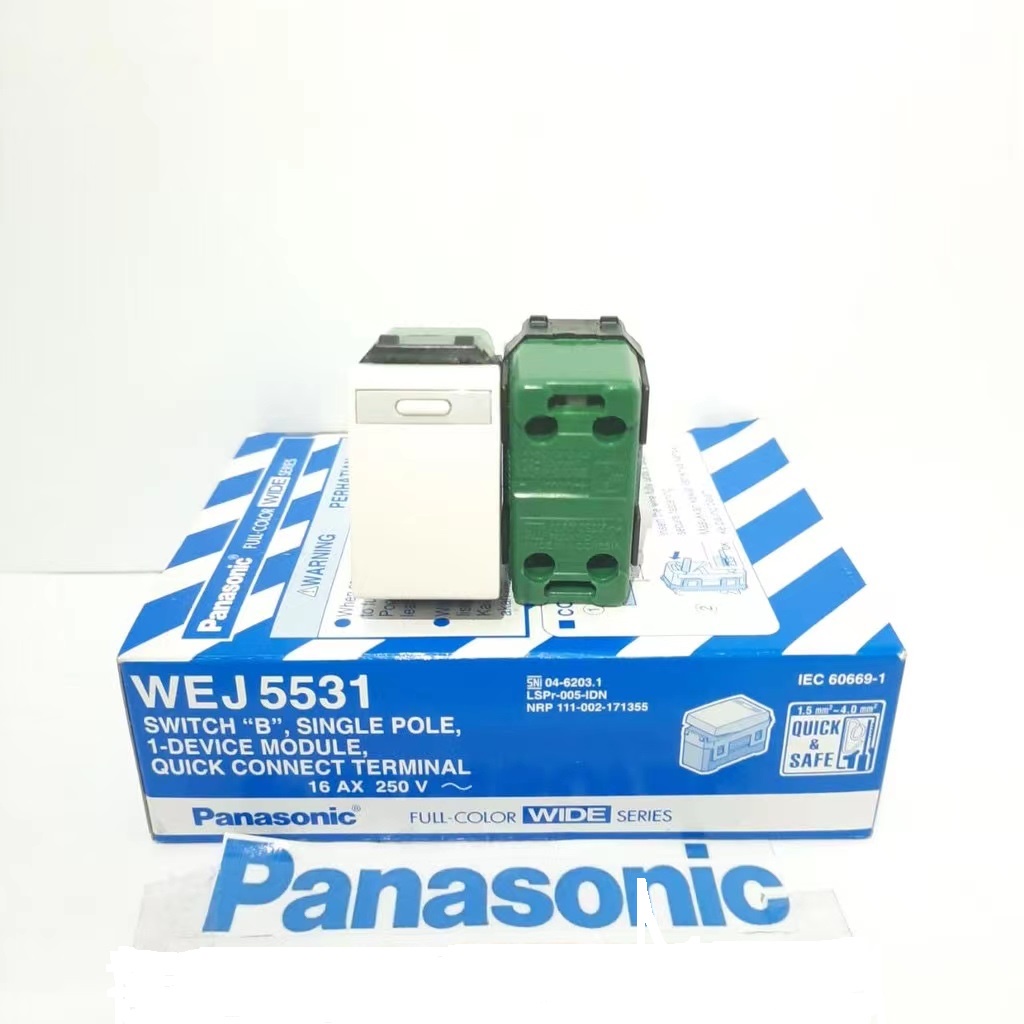 Panasonic Saklar Tunggal Engkel 1 Gang WEJ5531 Mata Saklar Kecil 1 Arah Panasonic WEJ 5531