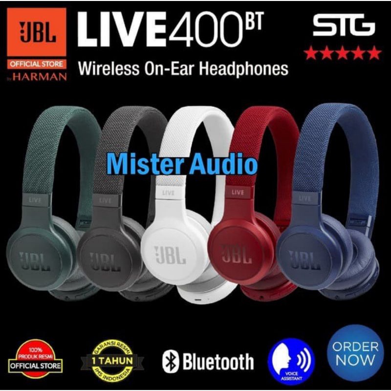 Jual JBL LIVE 400BT / LIVE 400 BT Wireless OnEar Headphones Shopee