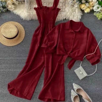 Jumpsuit Korea Style / Oneset  Ceril Jumpsuit/ Setelan Wanita Terbaru/ Setelan Korean/ Jumpsuit Korea Terlaris / Terbaru Kekinian