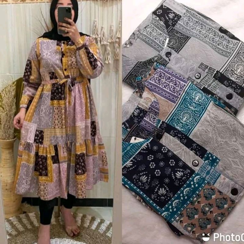 SALE LONG TUNIK MOTIF SULTAN ETNIK / LONG TUNIK LD 105 / LONG TUNIK BUSUI