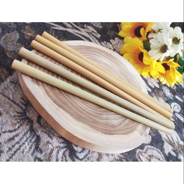 1 Pc Sedotan Bambu Import Kecil - Bamboo Straw (Bambu tebal dan glossy