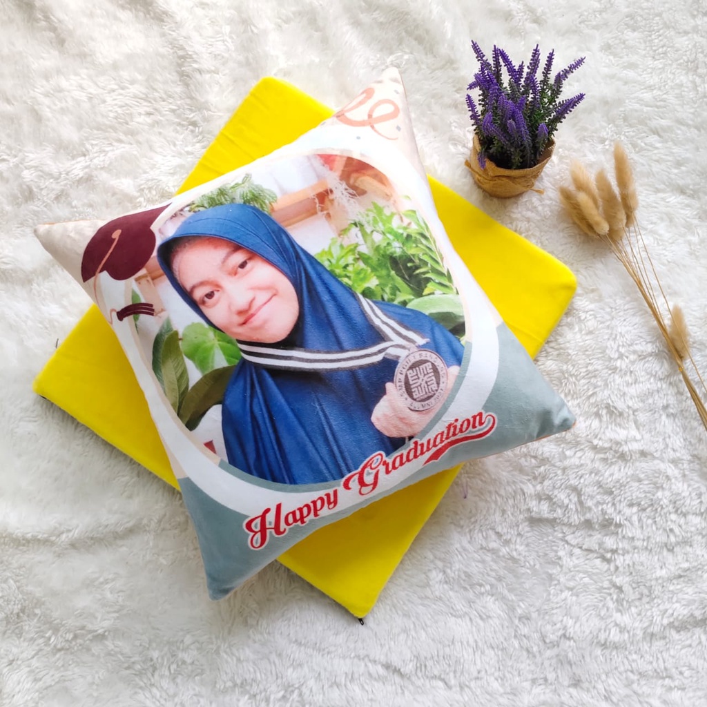 Pillowart - Bantal Custom Foto Fullprint 40x40 cm | Hadiah Ulang Tahun / Wedding / Wisuda - ART003