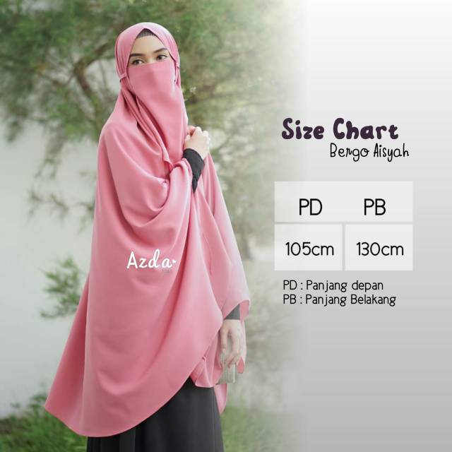 Ready stok Grosir Bergo Aisyah/Bergo Assya Jumbo free cadar ORI Azda Hijab Indonesia