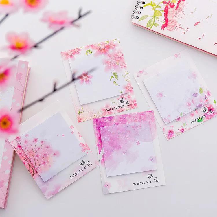 ANEKAGROSIR | STICKY NOTE MOTIF BUNGA SAKURA - MEMO MINI - STICKY NOTE-7