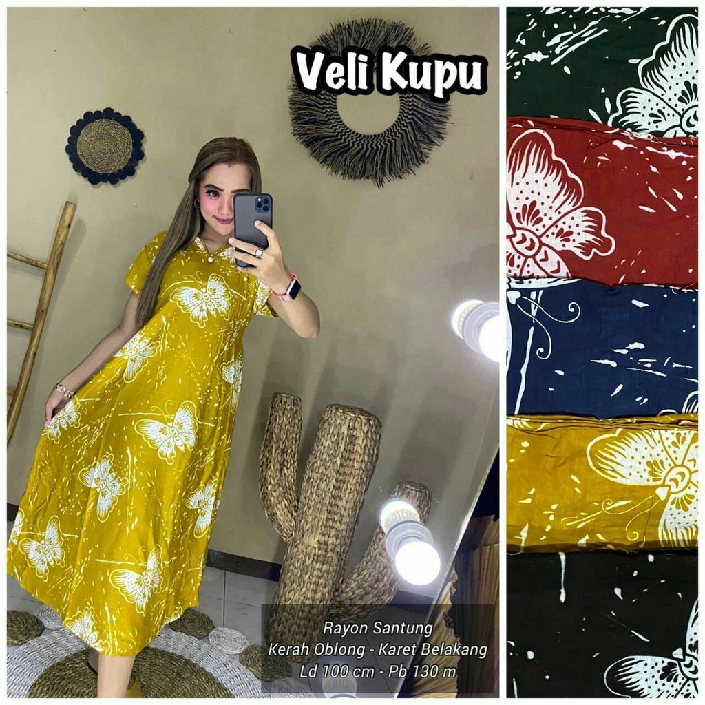 DRESS BATIK / DRESS DASTER / DRESS LENGAN PENDEK / DRESS KEKINIAN