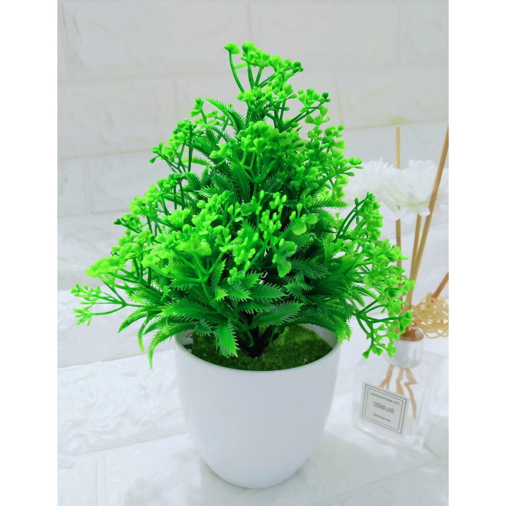 BOS238 Bunga Plastik / Pajangan Bunga Artifisial-Hijau