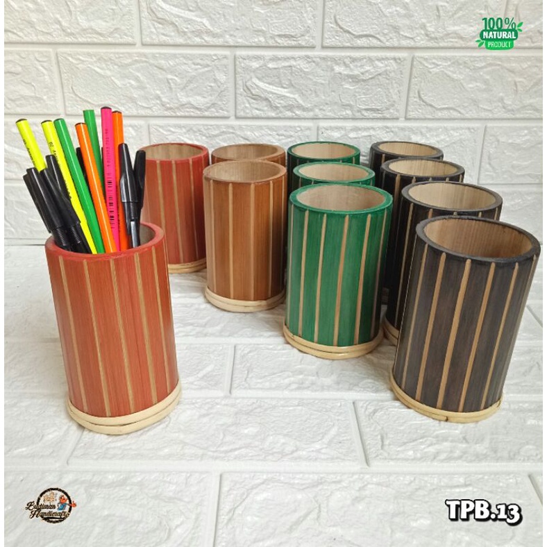 

Tempat Pensil/Pulpen dari Bambu Striped Warna type TPB.13