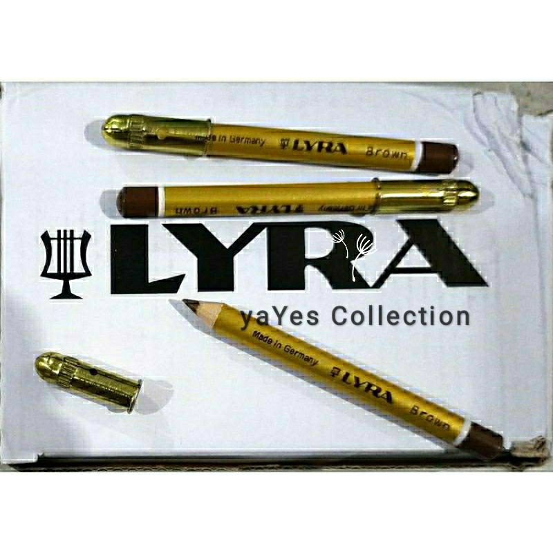 Pensil Alis Lyra Brown Black Coklat Hitam eye pen pan eyebrow liner Exclusive