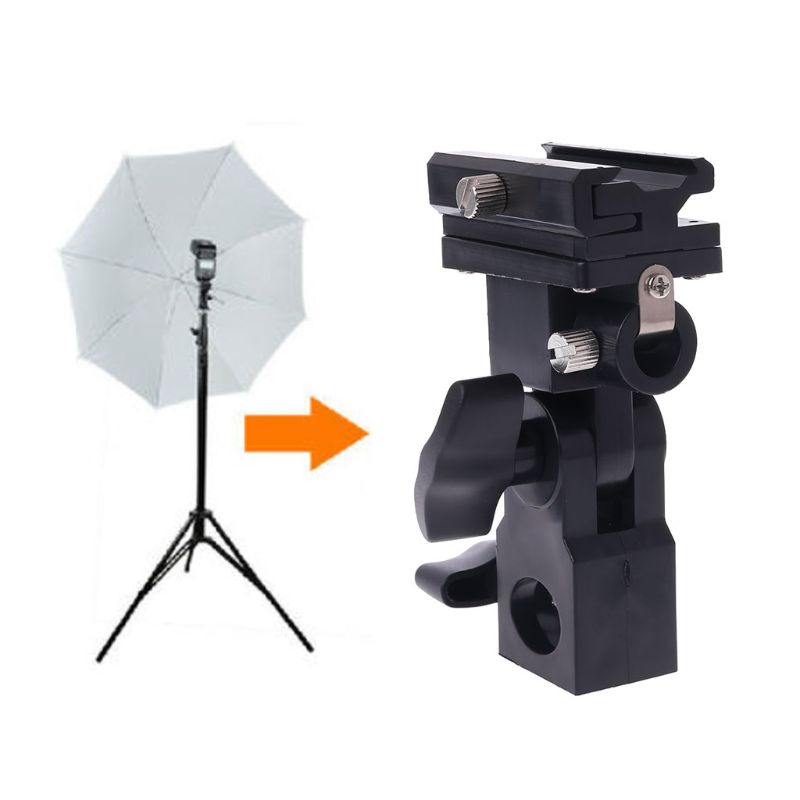 btsg Photo Flash Adapter Hot Shoe Swivel Mount Light Stand Bracket B Umbrella Holder