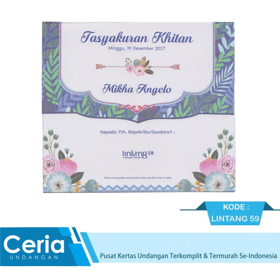 Blangko Kartu Undangan Pernikahan Lintang 59 Termurah