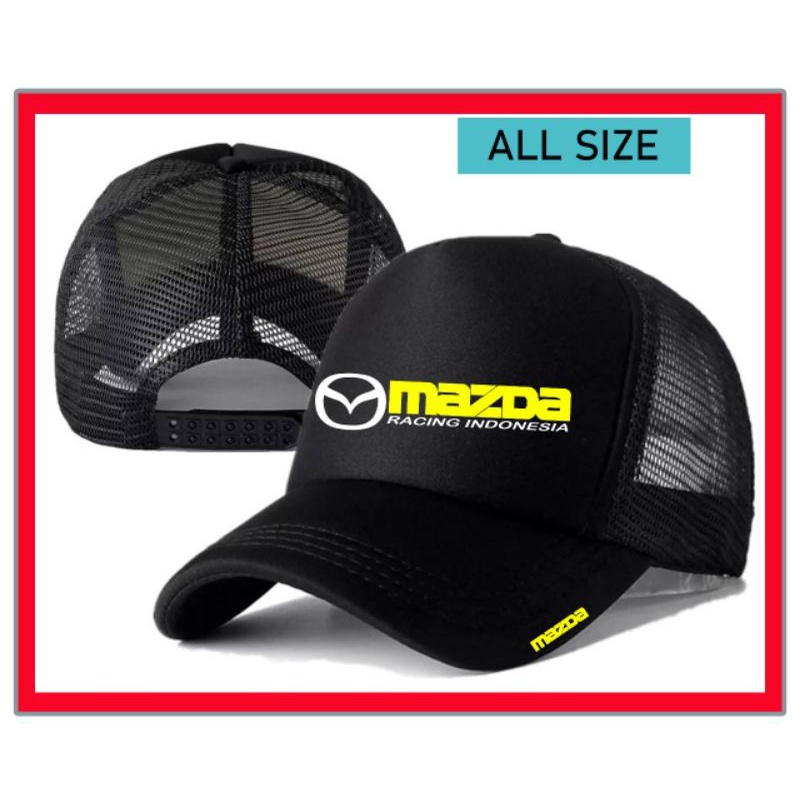 topi trucker logo mobil mazda