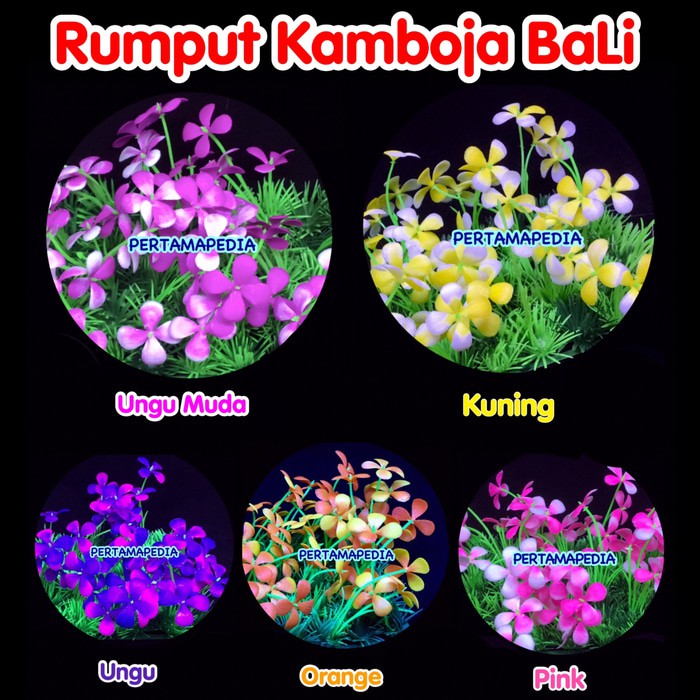 RESTOK  RUMPUT PLASTIK/ DAUN RAMBAT PLASTIK/ BUNGA PLASTIK/ KAMBOJA BALI BERKUALITAS