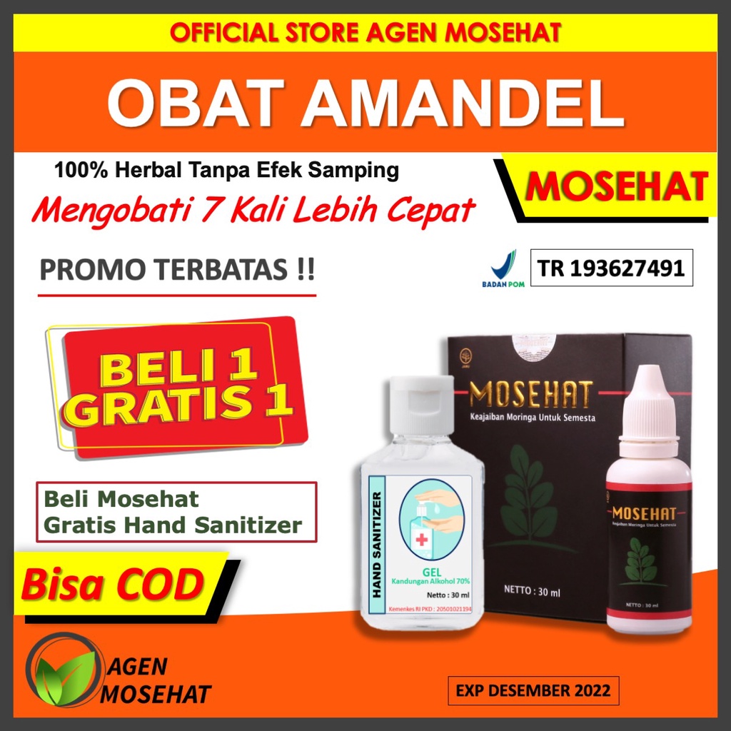 Mosehat Obat Amandel Herbal Original Paling Ampuh Untuk Anak Dan Dewasa