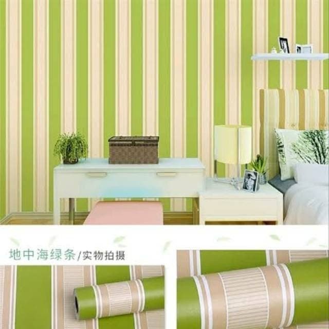 Wallpaper / Stiker Dinding / Walpaper dinding Motif Salur Hijau 168