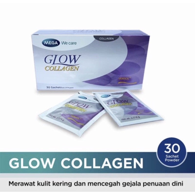 Glow collagen 30 tablet ( mengencangkan kulit &amp; mencegah penuaan dini )