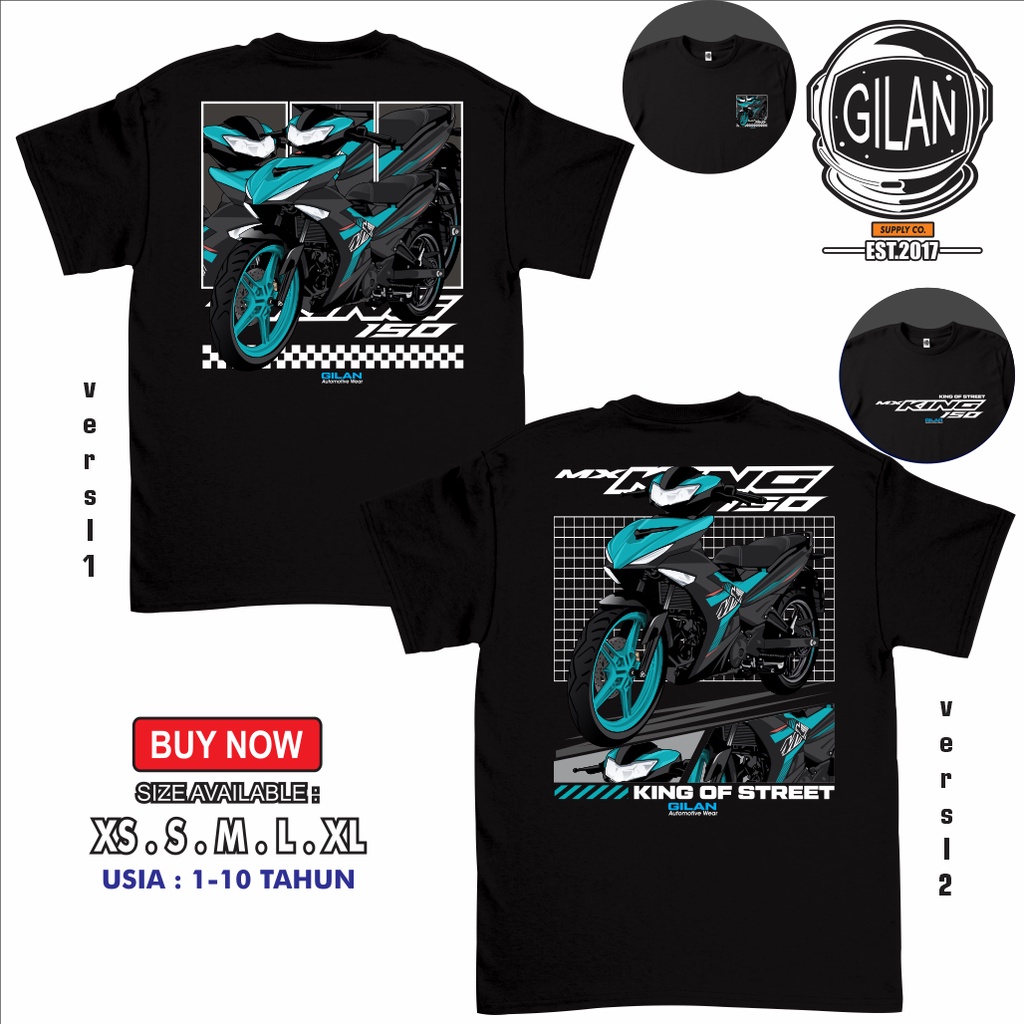 SAKAZUKI Kaos Baju Distro Anak Laki Laki Gambar Motor YAMAHA MX KING 150cc 2022 Racing Otomotif
