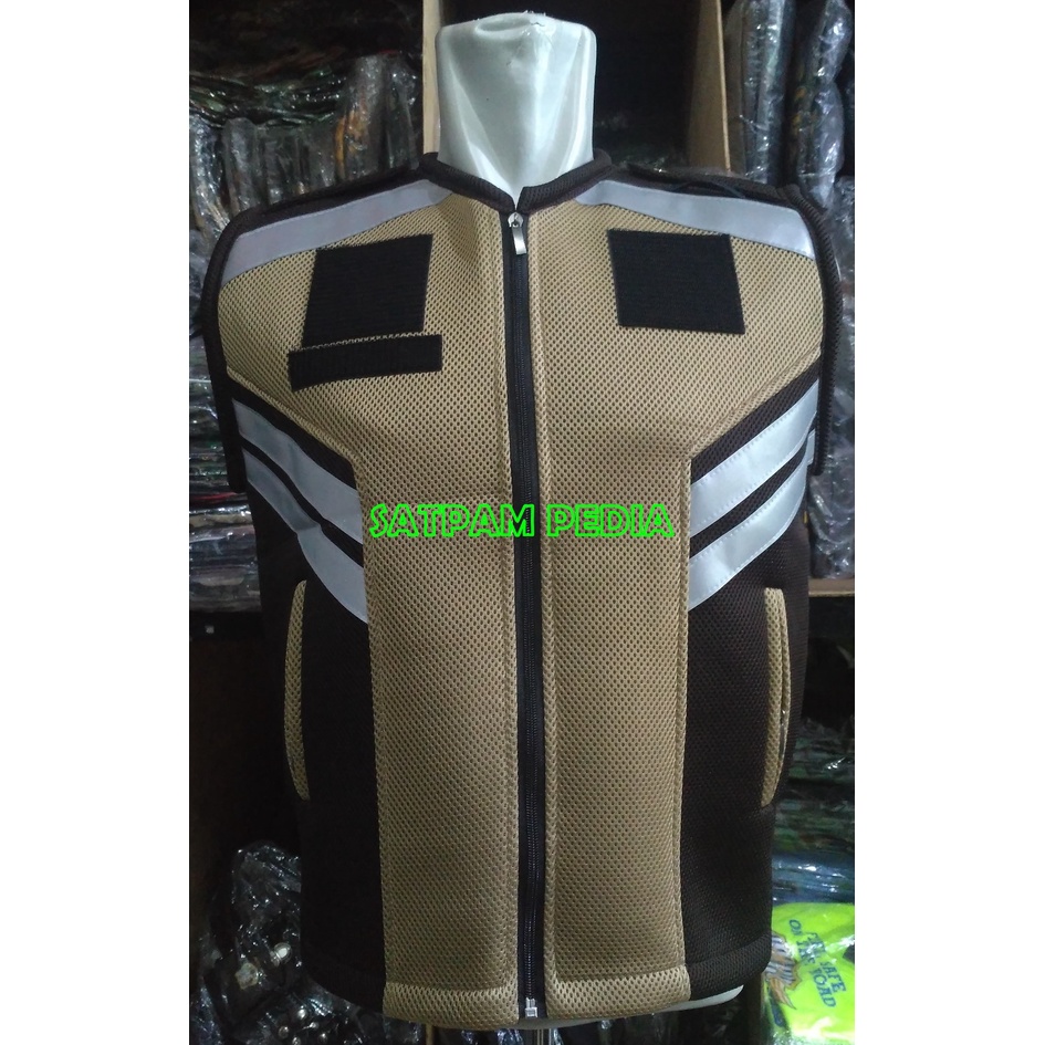 Rompi Touring Double Mesh Coklat - Rompi Motor Touring