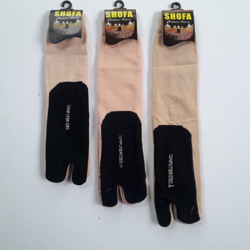 Kaos Kaki Jempol Wanita Panjang Dan Pendek Warna Kulit Wanita Muslimah Akhwat Coklat Bawah Hitam