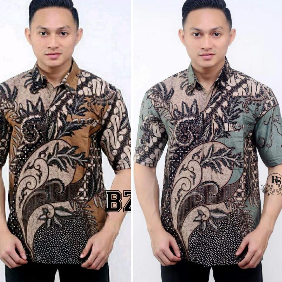 Sale Terbatas Baju Batik Pria Dewasa 2022 Lengan Pendek Kekinian Kemeja Batik Lengan Pendek Pria Mew