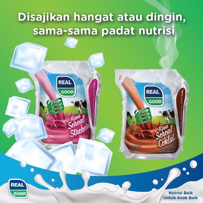 

Susu UHT Real Good Pouch - Netto 125 ml.(Anda Belanja Anda Beramal)