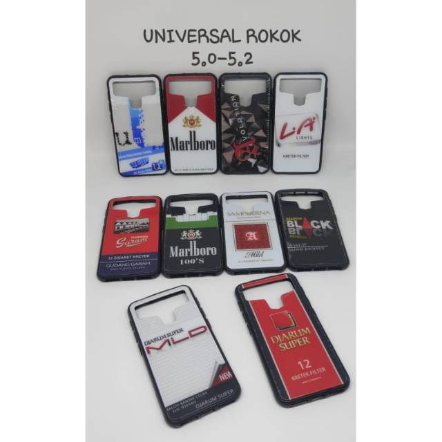 Softcase Universal 5,0-5,2 inch Motif Rokok Universal 5,0-5,2 All type Handphone