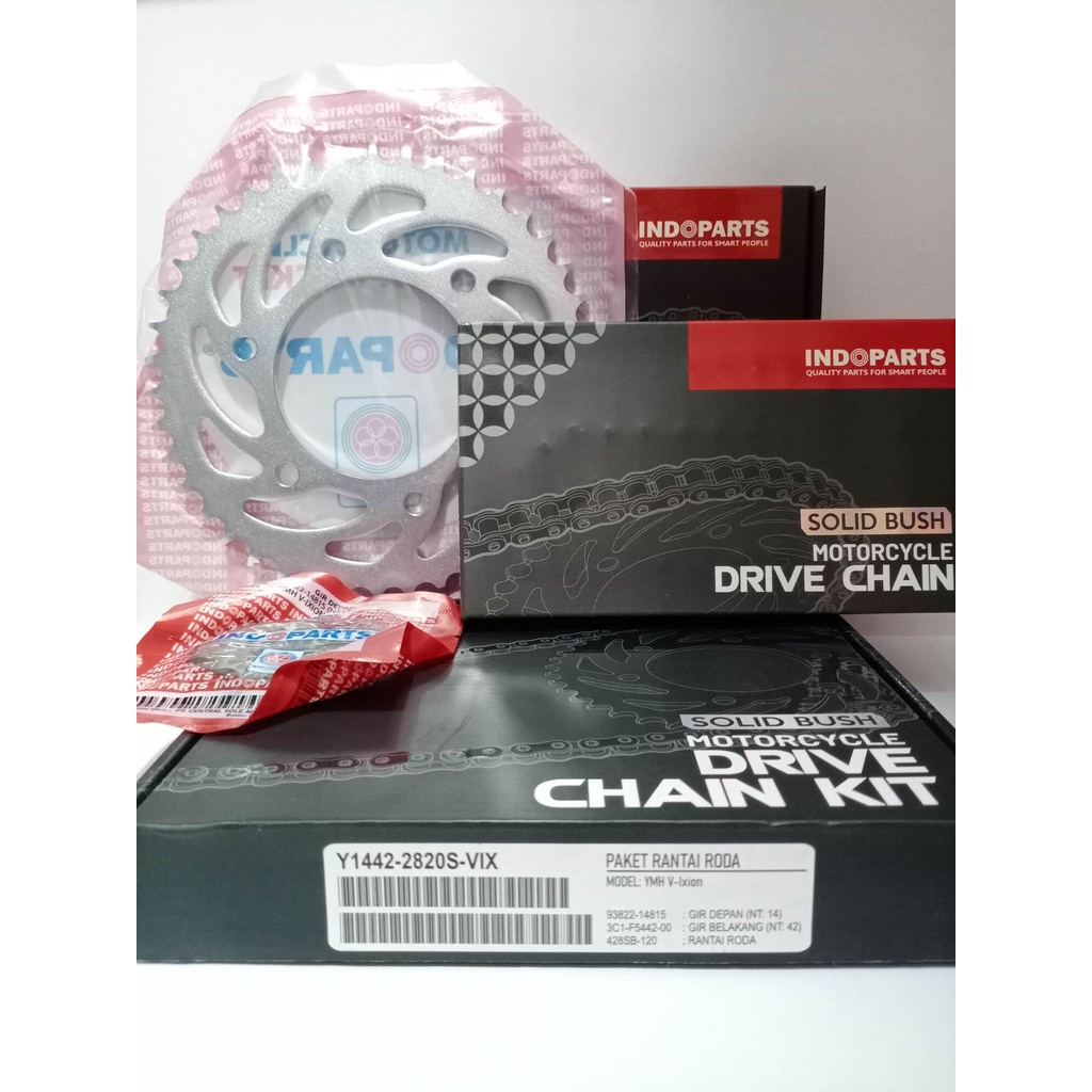 Girset Gear set Depan Belakang Rantai Vixion Lama Old Indopart SB Solid Bush