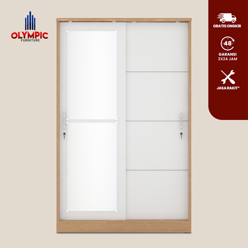 Olympic Lemari Pakaian Sliding / Lemari Baju Sliding / Lemari Sliding - LSD EERO Almari Almini Kaca 