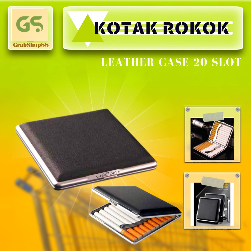 GS8 Tempat Rokok Murah Leather Case 20 Slot Kotak Rokok Fashion Bungkus Rokok Kotak Roko Kulit