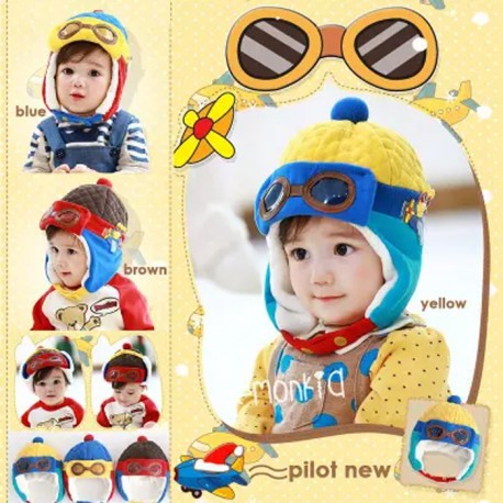 Topi Pilot Korea New Model Pilot Hat Topi Anak Topi Bayi Topi Baby Topi Balita Babymaniashop