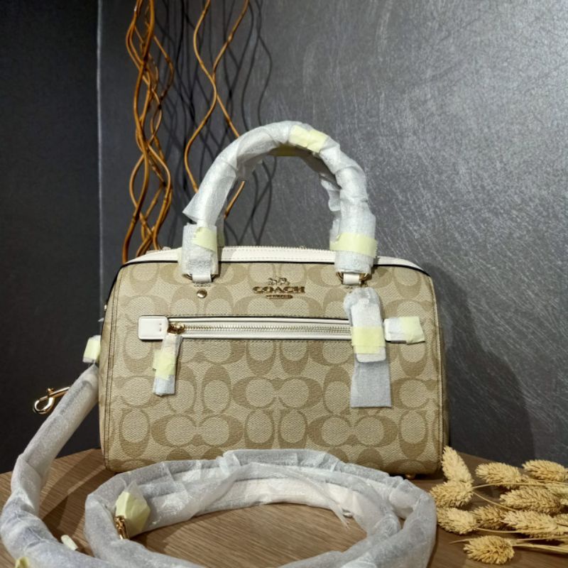 coach bag F83607 Signature Rowan light khaki/chalk/tas coach ori