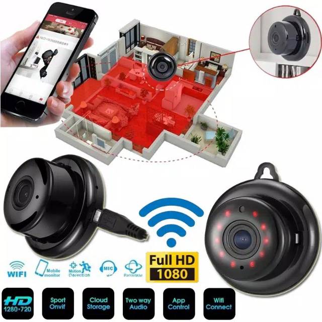 Mini Cctv Hp Wifi Spycam Online Jarak Jauh 1080p Shopee Indonesia