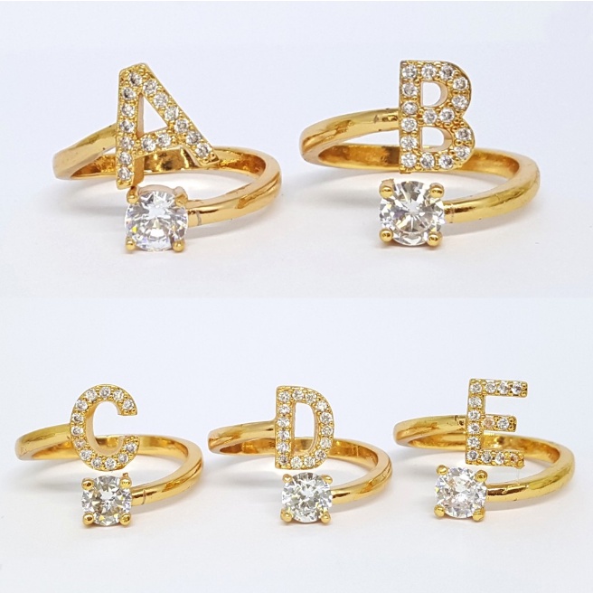 Cincin huruf Xuping/Fourfashion Cincin huruf Xuping A-Z terbaru kekinian BISA COD