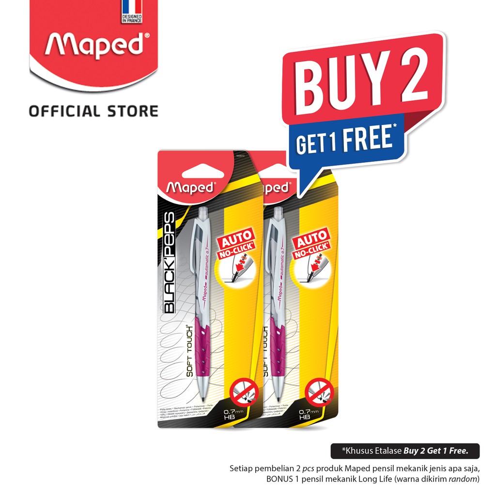 

Maped Pensil Mekanik Black Peps Automatic 0.7 Assorted Colors Blister