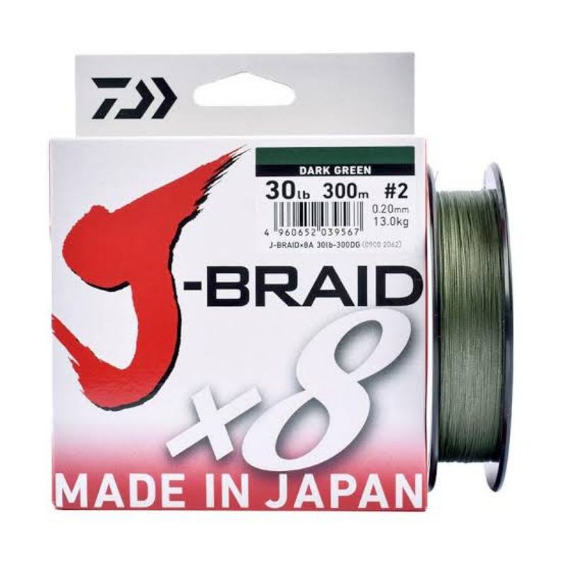 PE. DAIWA J-BRAID X8 (Color DARK GREEN) 300m