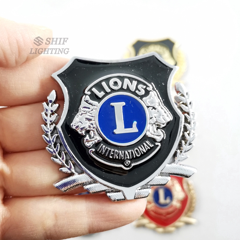 1pc Stiker Emblem Logo Lions Clubs Internasional Bahan Metal Untuk Dekorasi Mobil