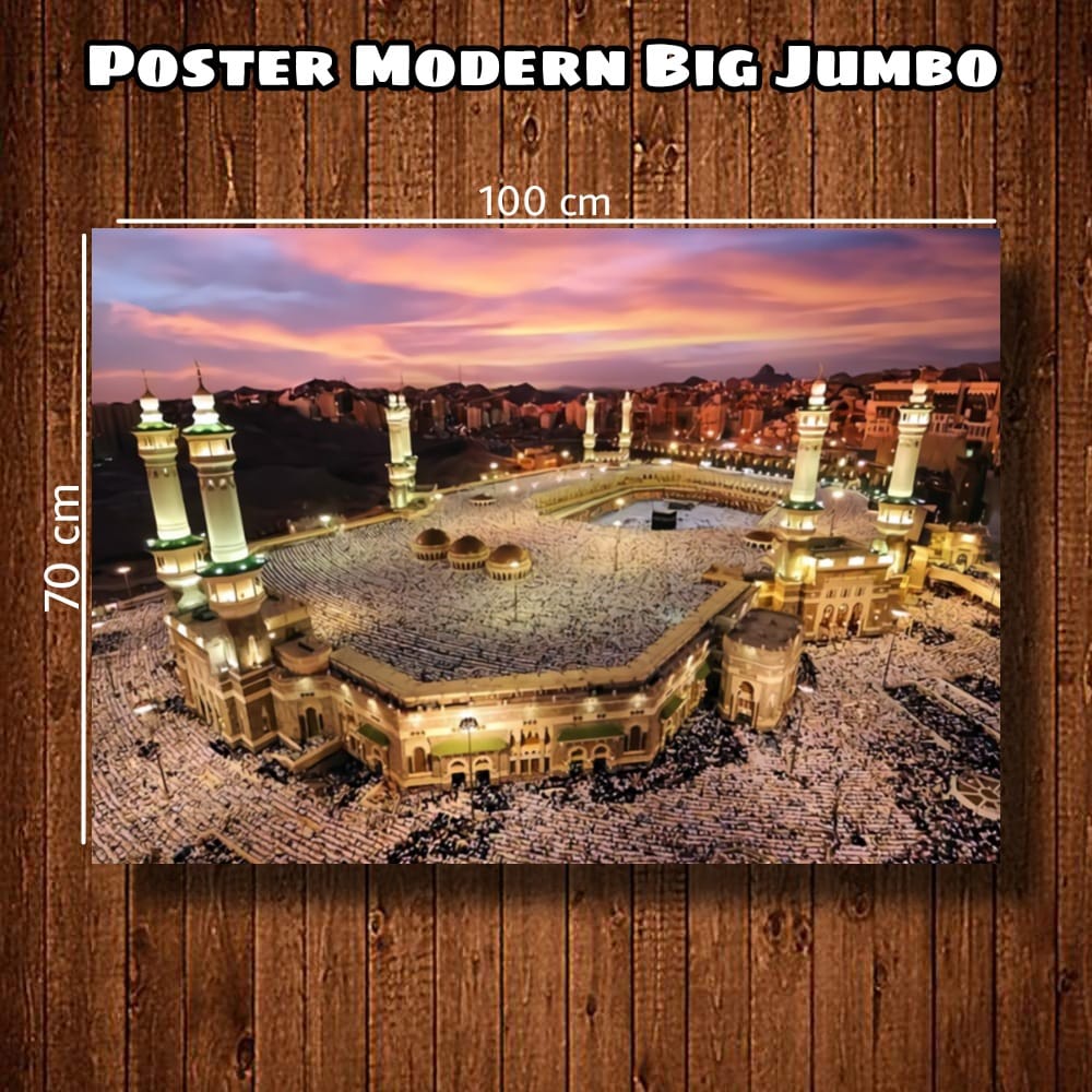 Jual Lukisan Poster Cetak Big Jumbo Foto KABAH MEKAH MADINAH Ukuran 100