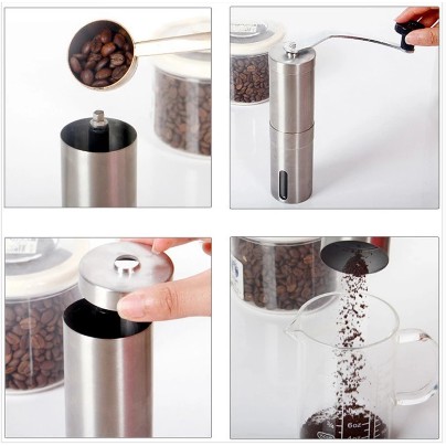 Portable Manual Coffee Grinder Stainless Tall 20CM 010