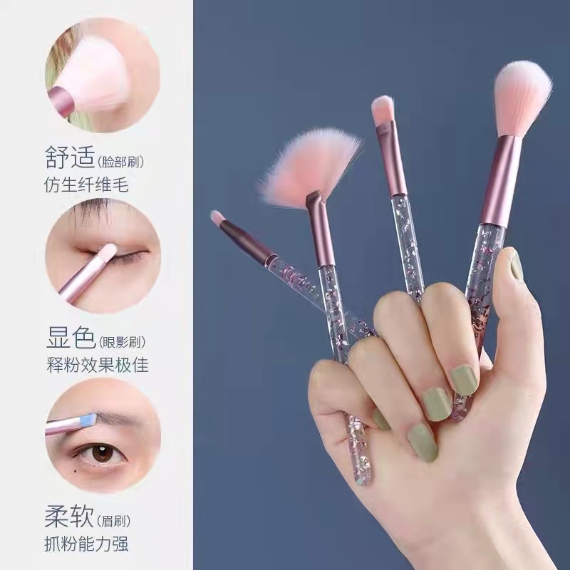 pink mall—Kuas Makeup Set 7pcs Kosmetic Brush Powder Eye Shadow Foundation Blusher Blending Beauty