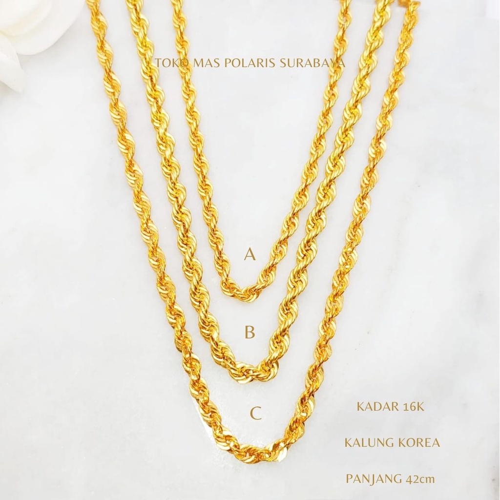 Kalung Korea Perhiasan Emas Kuning kadar 700 16K 17K KL700|07100|45 KL6A