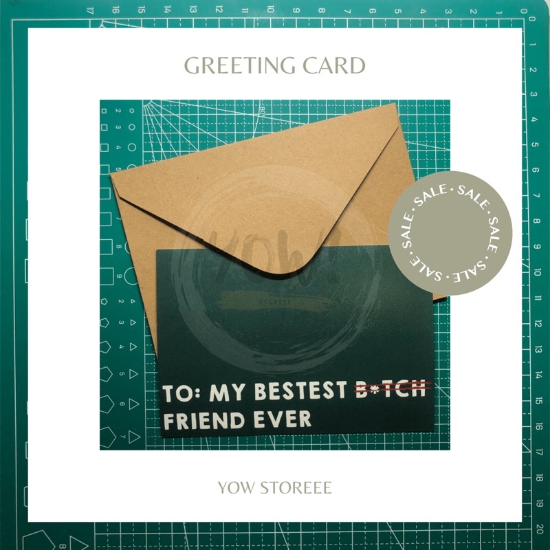 

[YOW CARD] Kartu Ucapan dengan Amplop Kraft Coklat / Greeting Card with Brown Kraft Envelope - Happy Birthday / HBD / Selamat Ulang Tahun / Met Ultah / Bestfriend Forever / To My Bestest B*tch Edition - YOW STOREEE