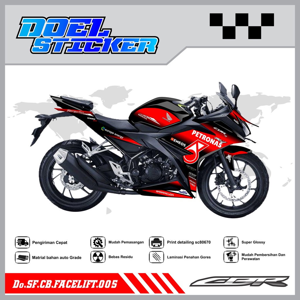 STICKER STRIPING CBR 150 R Facelift - STICKER STRIPING SEMI FULL LIST VARIASI HOLOGRAM , CROME CBR 150 R Facelift DOEL 005