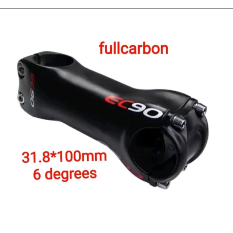 EC90 Stem Carbon Sepeda 31.8mm Panjang 100mm Handlebar Stem Carbon Sepeda 10 cm