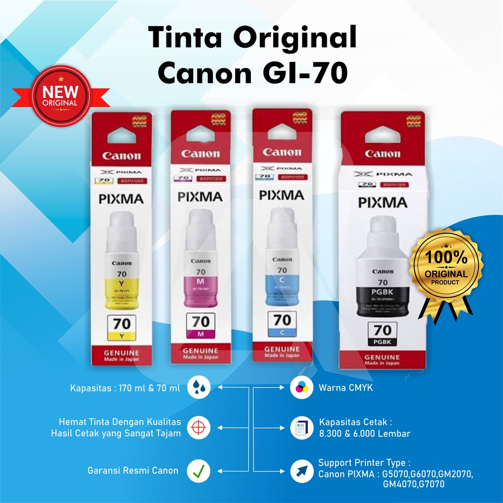 Tinta Canon GI 70 Black &amp; Colour Original Ink Cartridge