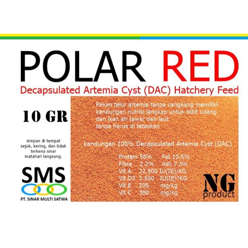 Polared Polar Red 10 Gram Artemia Instant Shell 10gr 10gram