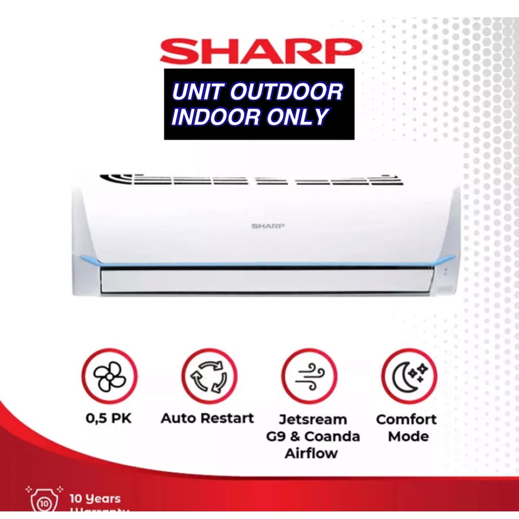 AC SHARP THAILAND New Jetstream Series 1/2 PK - AH-A5SAY dan 1 PK AH-A9SAY [Indoor + Outdoor Unit Only]