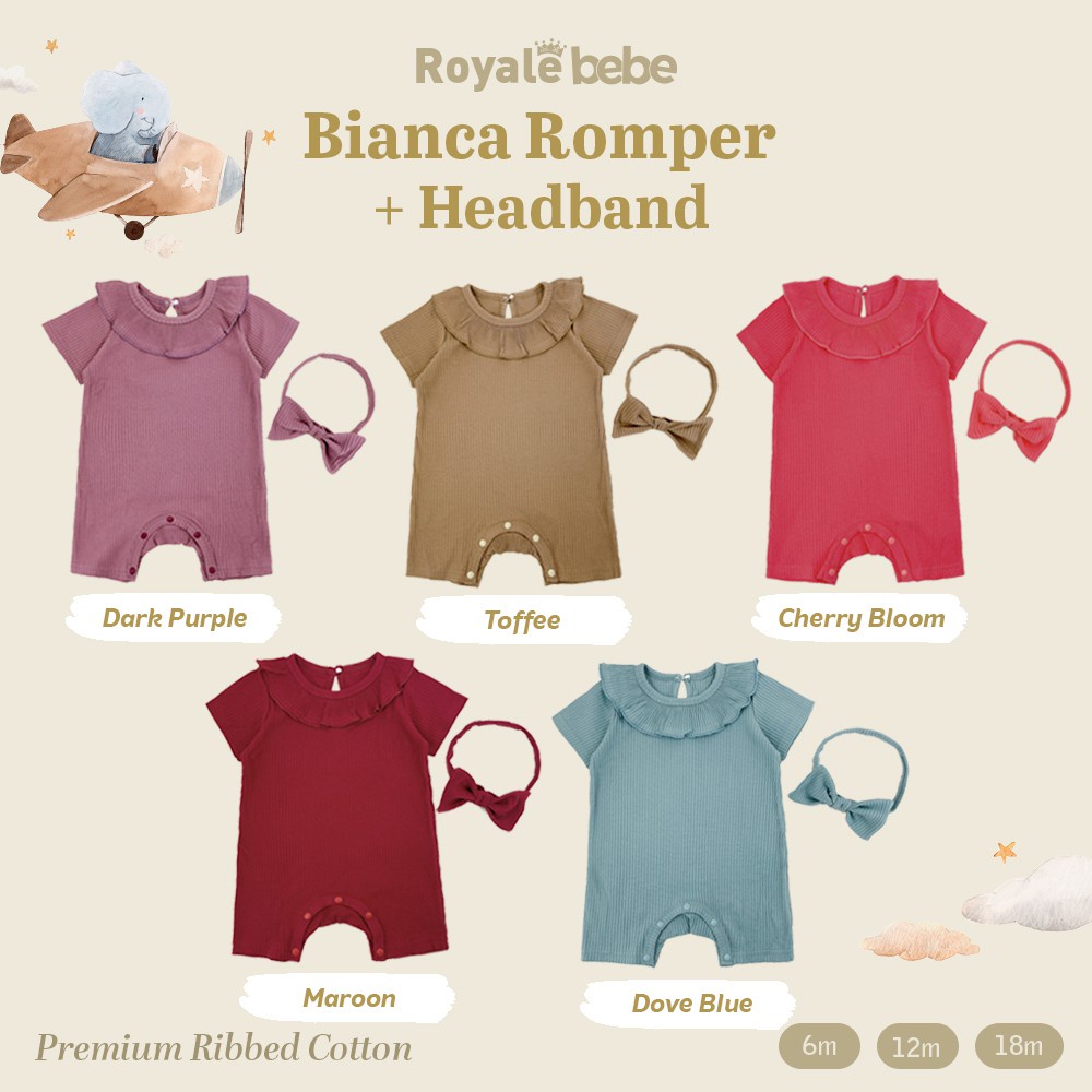 Royale Bebe Bianca Romper + Headband