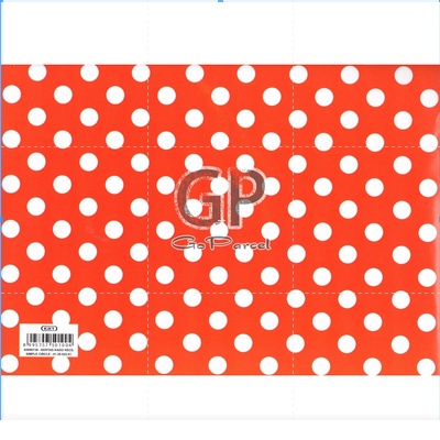 ( 5 Lembar ) KERTAS KADO POLKADOT COLORS KIKY - GIFT WRAPPING PAPER POLKADOTS RED ORANGE BLUE / MERAH BIRU MINI ONDE KECIL / VINTAGE CLASSIC COLORFULL