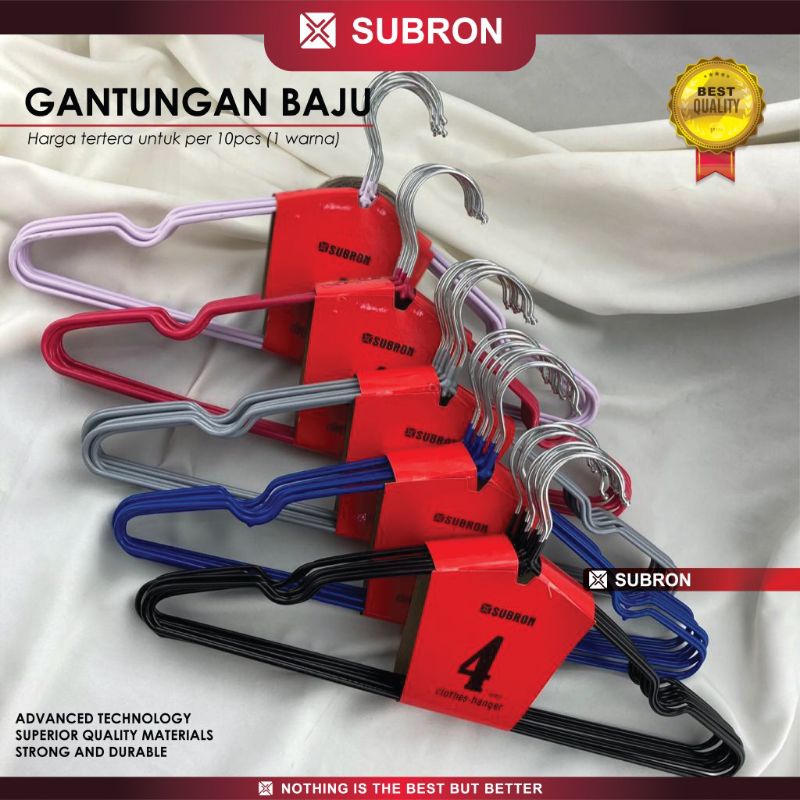 Hanger Stainless steel Coating Karet Lapis Karet SUBRON Isi 10pcs