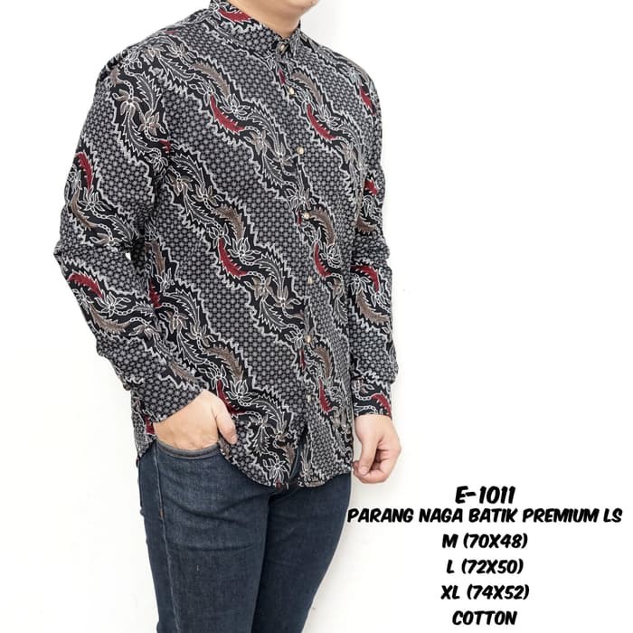 Dijual Kemeja batik pria lengan panjang parang naga batik Murah